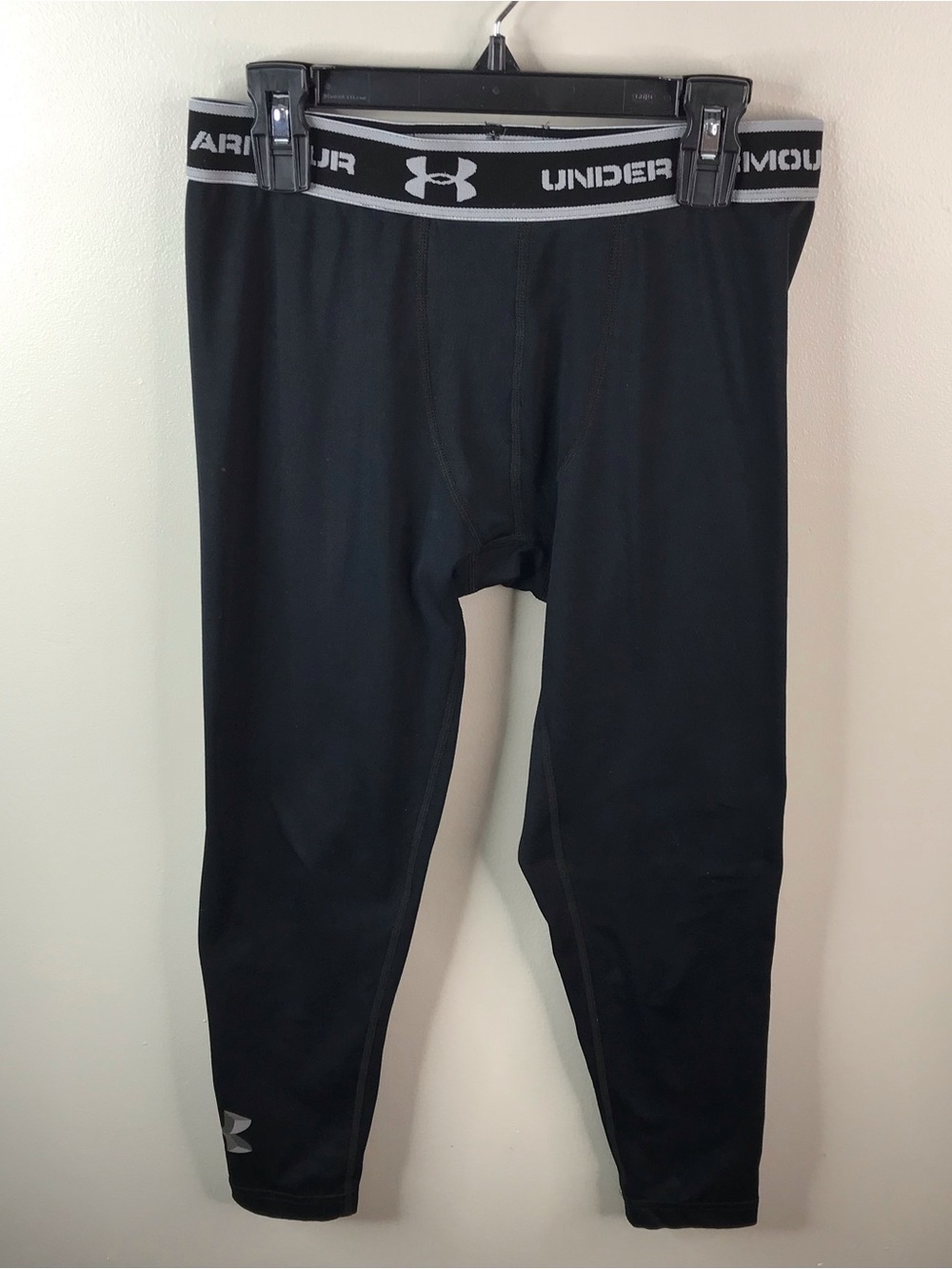 Under Armour Coldgear Youth Fitted Leggings with Logo Waistband Sz Large